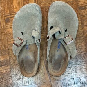 Birkenstock Suede Leather Boston - Taupe
